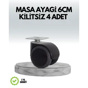 Halı ve Beton Uyumlu Kilitsiz Mobilya Tekerleği 4’lü