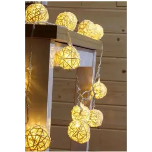 Hasır Toplar Led Işık 2 metre GÜN IŞIĞI Dekor Lambası