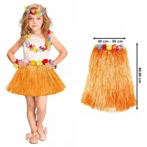 Hawaii Hula Eteği Turuncu Renk 40 Cm Bx40