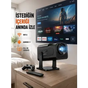 HCS350pro 1080P Full HD Taşınabilir Android Projektör Yeni Nesil