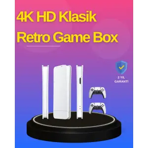 HDMI Çıkışlı Kablosuz 2 Kollu 4K Retro Oyun Kutusu