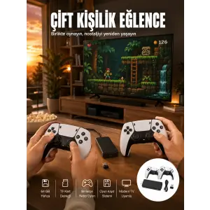 HDMI Girişli Retro Oyun Çubuğu 2 Kişilik Kablosuz Yeni Nesil