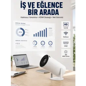 HDMI ve USB Girişli Uzun Ömürlü Ampullü Projeksiyon