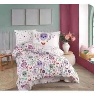 Hobby Tek Kişilik Poplin Nevresim Takımı Alice Mor