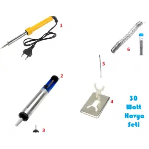 Hya Lehim Set 30 W - 6 Parça Lehim Seti