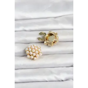 İncili Model Düğme veya Manşet Broşu