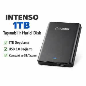 INTENSO 2.5 1TB USB 3.0 TAŞINABİLİR HARİCİ HARDDISK SİYAH 6023560