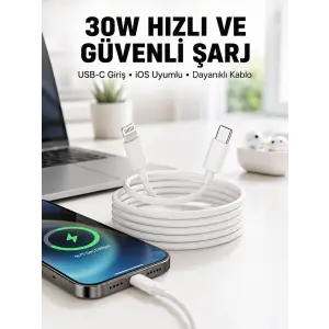 İOS Uyumlu 8 X Xs Xr 11 12 13 14/Pro Max Mini Plus Şarj Kablosu Yeni Nesil