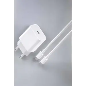 İOS Uyumlu Type-C Girişli Hızlı Şarj 15/15 Pro Max Adaptör ve Kablosu