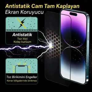 IP 17E – iphone Antistatik Cam Tam Kaplayan Ekran Koruyucu