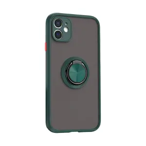İphone 11 Kılıf Montreal Yüzüklü  Kapak - Yeşil