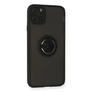 İphone 11 Pro Kılıf Montreal Yüzüklü  Kapak - Siyah