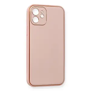 İphone 12 Kılıf Co Deri  Kapak - Pembe