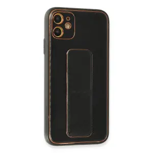 İphone 12 Kılıf Co Karbon Standlı Kapak - Siyah