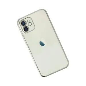 İphone 12 Kılıf  Lensli  - Gümüş