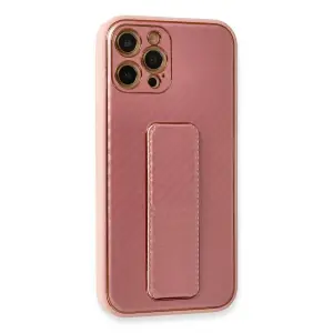 İphone 12 Pro Kılıf Co Karbon Standlı Kapak - Pembe