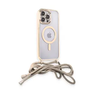 İphone 12 Pro Kılıf Divo Lazer Askılı Magsafe Kapak - Gold