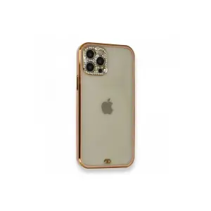 İphone 12 Pro Kılıf Liva Taşlı  - Pembe
