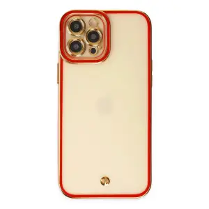 İphone 12 Pro Max Kılıf Liva Lens  - Kırmızı