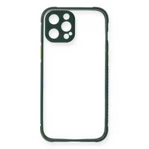 İphone 12 Pro Max Kılıf Miami Şeffaf  - Koyu Yeşil