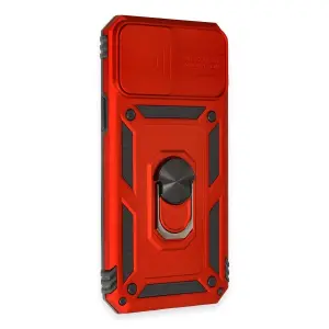 İphone 12 Pro Max Kılıf Pars Lens Yüzüklü  - Kırmızı