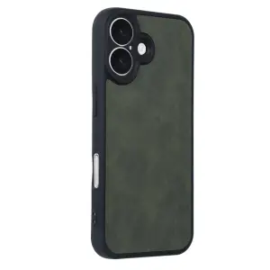İphone 16 Kılıf Aras Deri Kapak - Koyu Yeşil