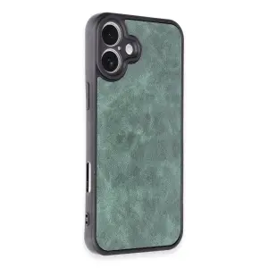 İphone 16 Plus Kılıf Aras Deri Kapak - Koyu Yeşil