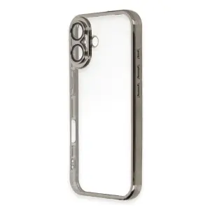İphone 16 Plus Kılıf  Lensli  - Titanyum Gri