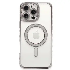 İphone 16 Pro Kılıf Joke Simli Magneticsafe Kılıf - Pembe