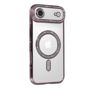İphone 17 Air Joke Simli Magneticsafe Kılıf - Pembe
