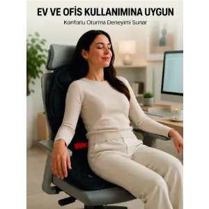 IsIsıtmalı Titreşimli Masaj Koltuk Minderi Sırt Bel Boyun Destekli
