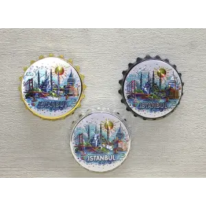 İstanbul Temalı Gazoz Kapağı Magnet - Model 2