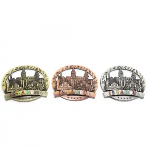 İstanbul Temalı Metal Magnet Yuvarlak Tasarım