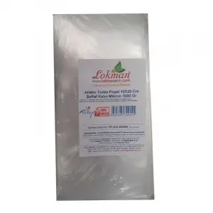 Jelatin Torba Poşet 10X20 Cm Şeffaf Kalın Mikron 1000 Gr 1 Paket