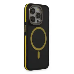 Joko İphone 14 Pro Max Kılıf Rky Magsafe Kapak - Siyah-sarı