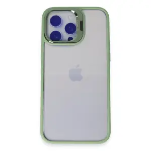 Joko İphone 15 Pro Max Kılıf  Lens Standlı Kapak - Yeşil