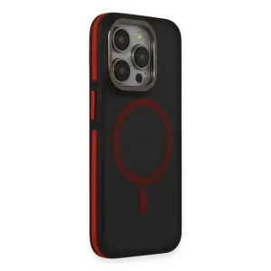 Joko  İphone 15 Pro Rky Magsafe Kapak - Siyah-kırmızı