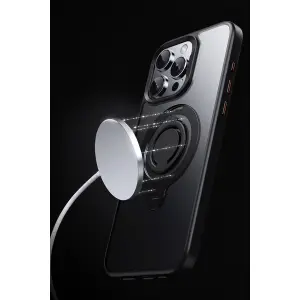 Joko İphone 16 Pro Max atar 360 Dönen Magsafe Kapak - Siyah