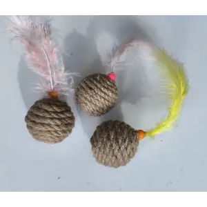 Jut Halat Örgü Kedi Oyun Topu 5 cm