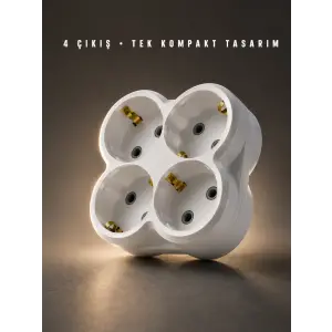 Kablosuz 4’lü Priz Çoklayıcı Kompakt Duvar Prizi Çoğaltma Adaptörü