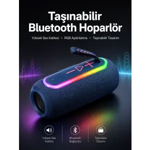 Kablosuz Bluetooth Hoparlör Uzun Pil Ömrü Taşınabilir