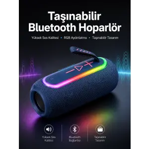 Kablosuz Bluetooth Hoparlör Uzun Pil Ömrü Taşınabilir