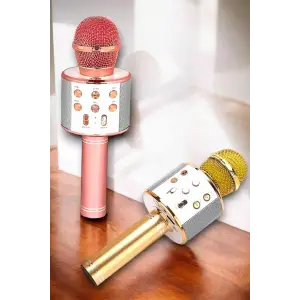 Kablosuz Bluetooth Karaoke Mikrofon USB ve AUX Girişli, Yüksek Ses Kalitesi