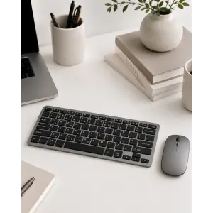 Kablosuz Bluetooth Klavye Mouse Seti Şarjlı Tablet Laptop Uyumlu