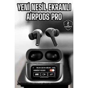 Kablosuz Bluetooth Kulaklık Ekranlı Uzun Şarj Süreli ANC Destekli