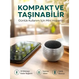 Kablosuz Mini Hoparlör Şarjlı TWS Destekli Kompakt Ses Sistemi Yeni Nesil
