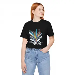 Kadın Baskılı T-Shirt Kısa Kol Bisiklet Yaka Oversize Rahat Kalıp Tişört - Siyah