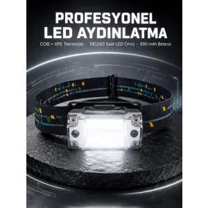 Kafa Lambası El Fenerli Kamp Lambası USB Şarjlı Esnek Lamba