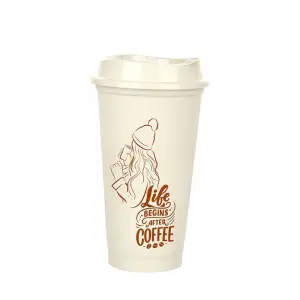 Kahve Bardağı - Kapaklı Beyaz 473 ml