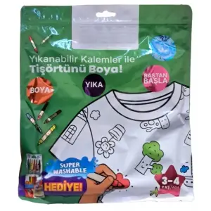 Kalem Hediyeli Boyanabilir Tişört 3-4 Yaş